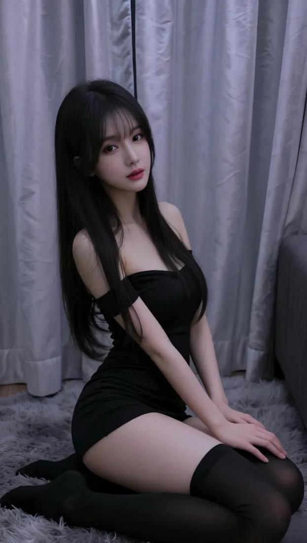 黑丝美女手机壁纸｜室内背景图片 - 性感御姐「哲风壁纸」