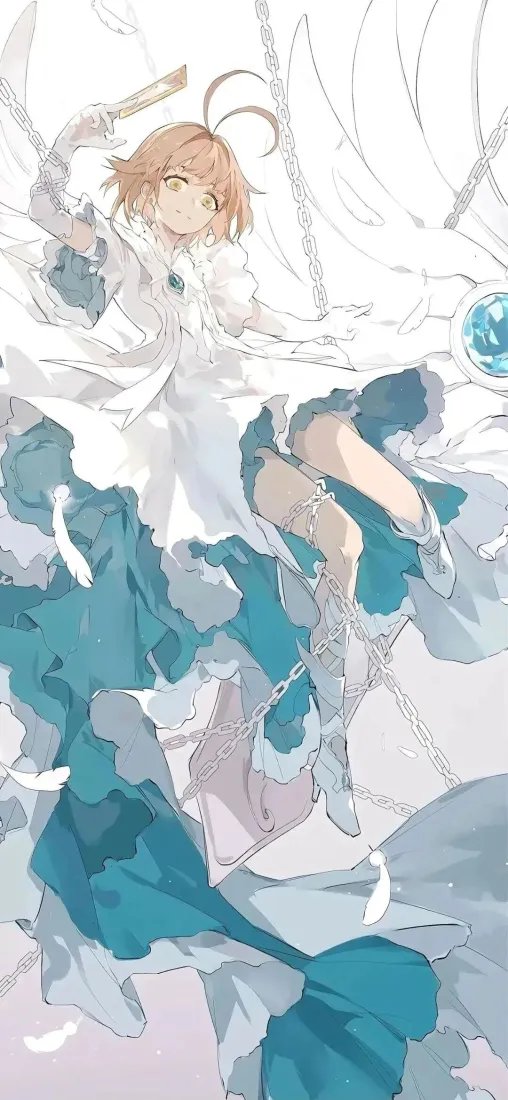 木之本樱手机壁纸｜清新背景图片 - 白色礼服「哲风壁纸」