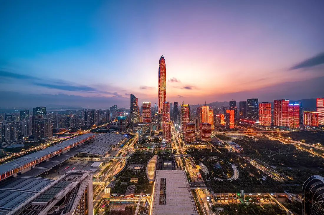 2k郑州CBD壁纸｜城市风景背景图片 - 黄昏晚霞「哲风壁纸」