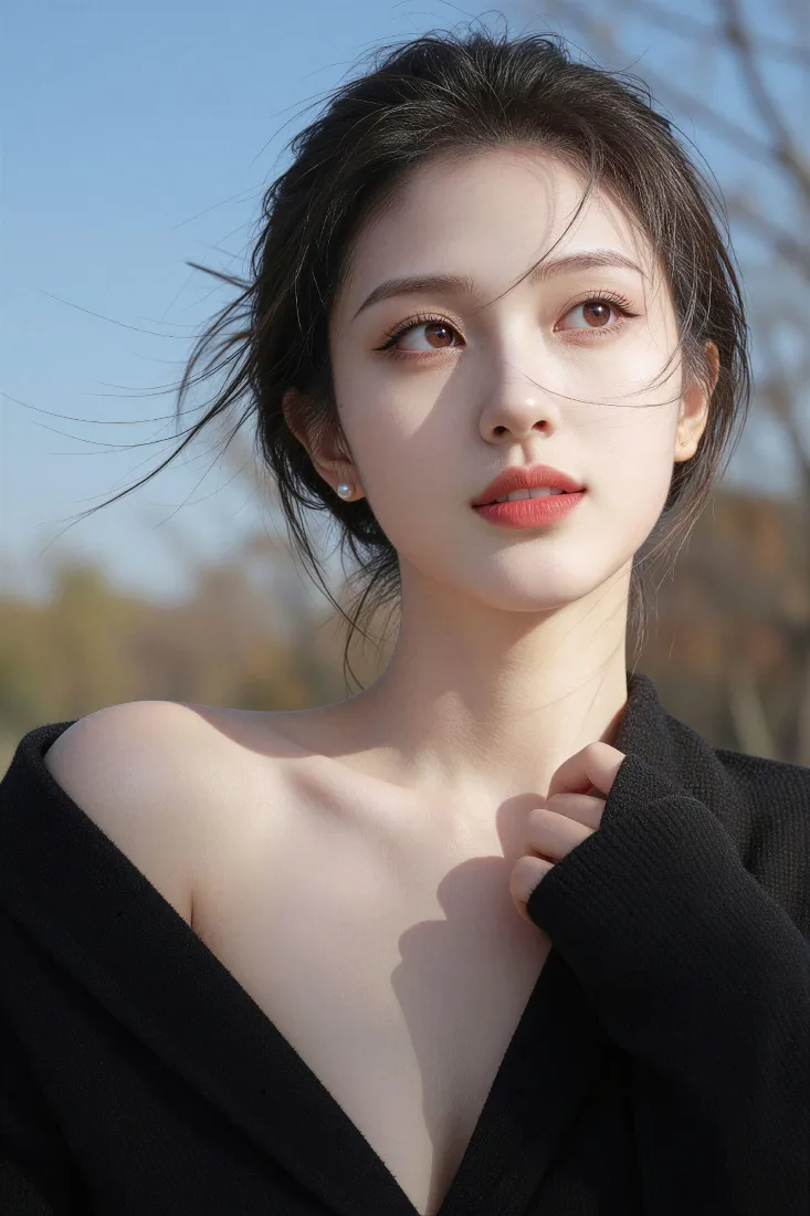 清冷气质美女手机壁纸｜户外晴天背景图片 - 高清手机「哲风壁纸」