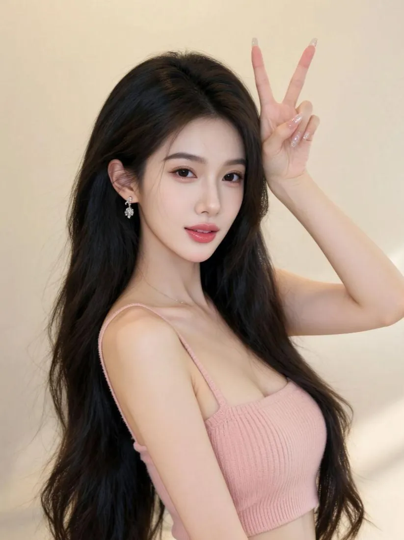 清纯美女手机壁纸｜浅纯色背景图片 - 手机「哲风壁纸」