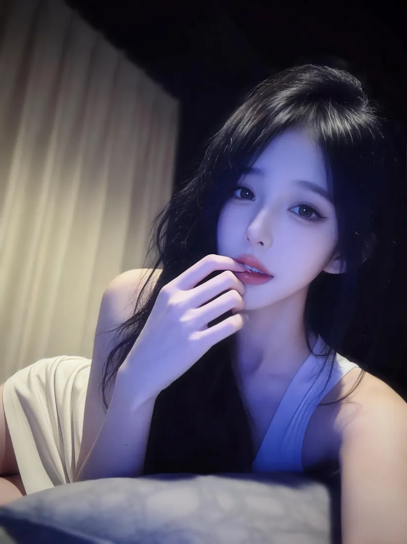 纯欲黑发长发美女手机壁纸｜氛围感居家背景图片 - 手机「哲风壁纸」