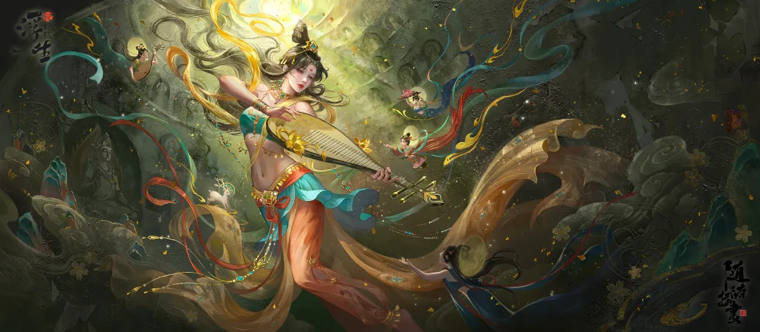 4k飞天神女壁纸｜国风背景图片 - 古典美人「哲风壁纸」