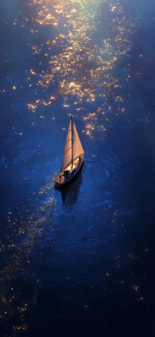 帆船手机壁纸｜湖水背景图片 - 波光粼粼「哲风壁纸」