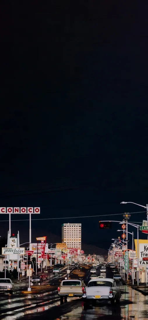 城市夜景手机壁纸｜街道背景图片 - 雨夜霓虹街景「哲风壁纸」