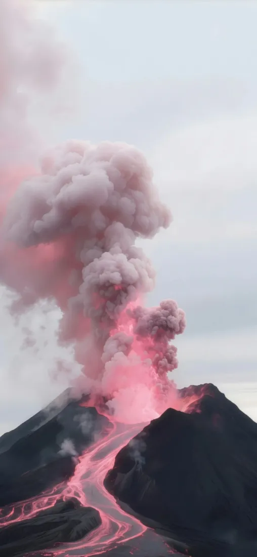 粉色火焰手机壁纸｜火山爆发背景图片 - 自然奇观「哲风壁纸」