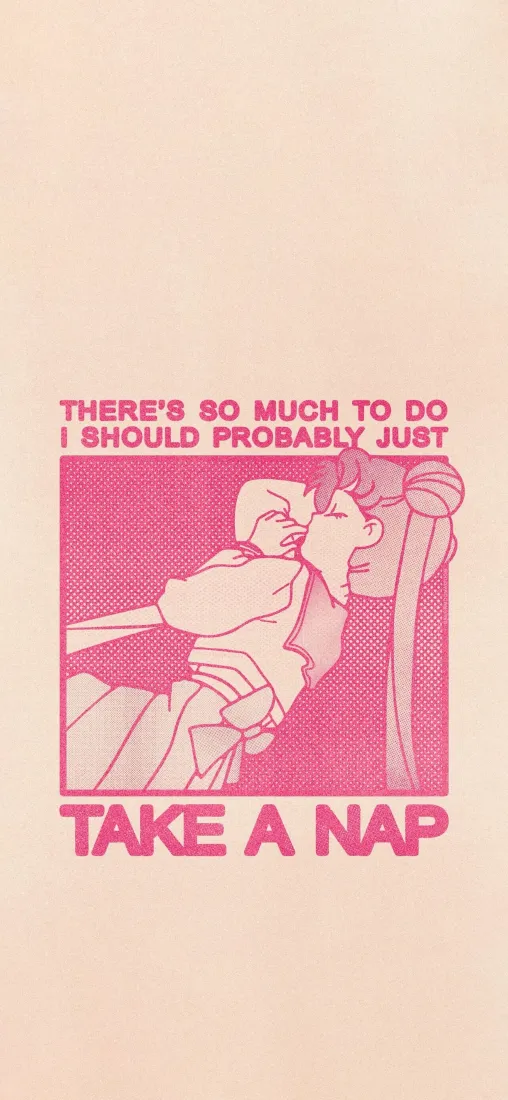 月野兔手机壁纸｜粉色背景图片 - 慵懒小憩「哲风壁纸」