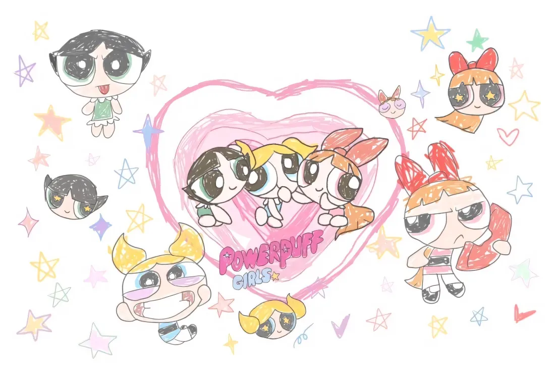 2k飞天小女警壁纸｜卡通背景图片 - 手绘可爱合集「哲风壁纸」