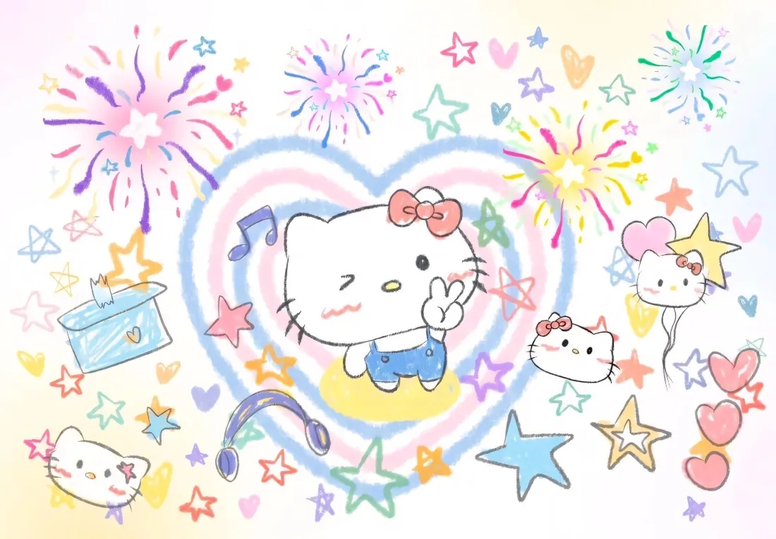 2k凯蒂猫壁纸｜卡通背景图片 - 可爱手绘风「哲风壁纸」