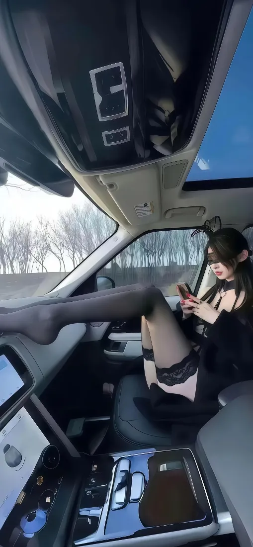 长发美女手机壁纸｜车内背景图片 - 冬季户外「哲风壁纸」