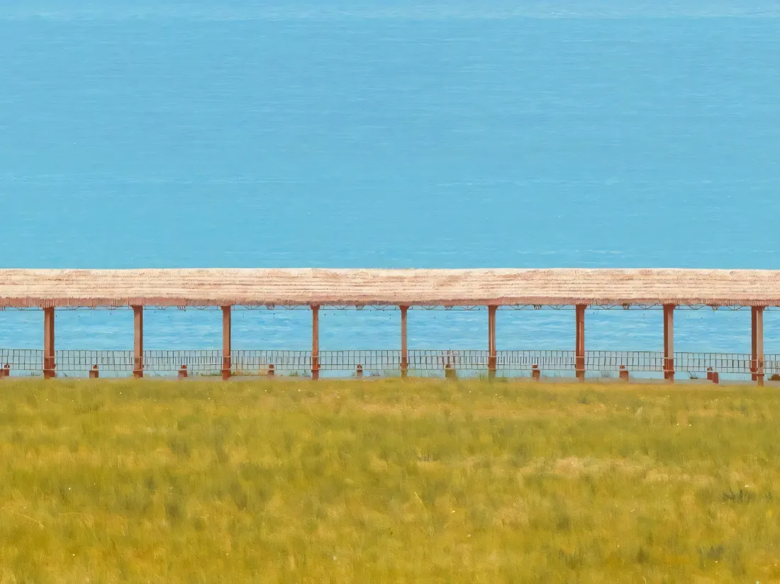 2k长亭壁纸｜湖水背景图片 - 开阔草原「哲风壁纸」