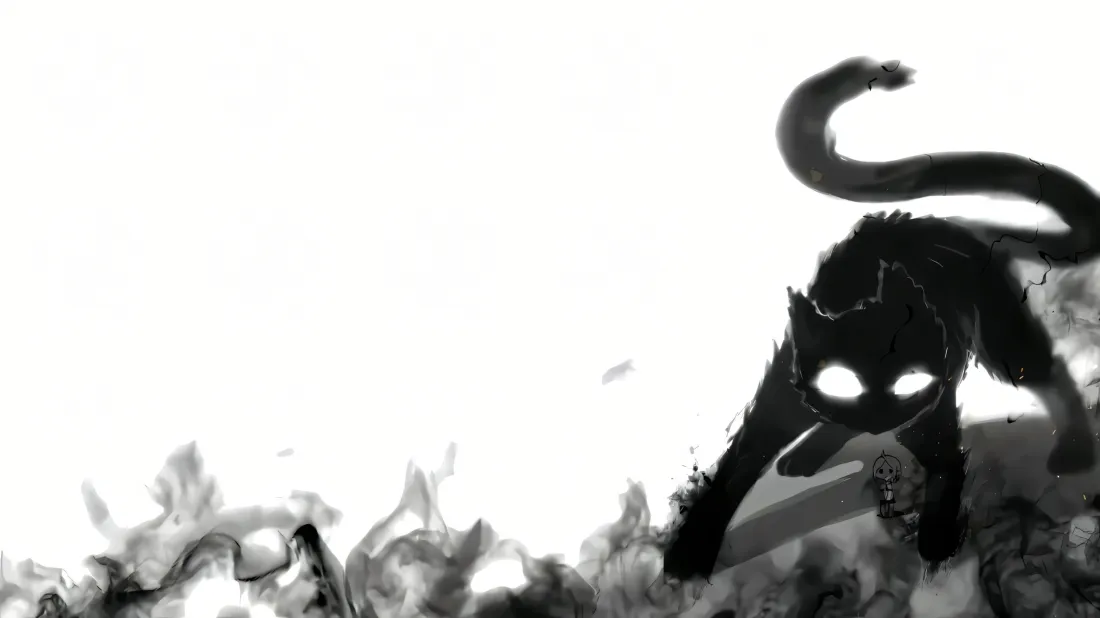 3k小黑猫壁纸｜卡通背景图片 - 手绘简约「哲风壁纸」