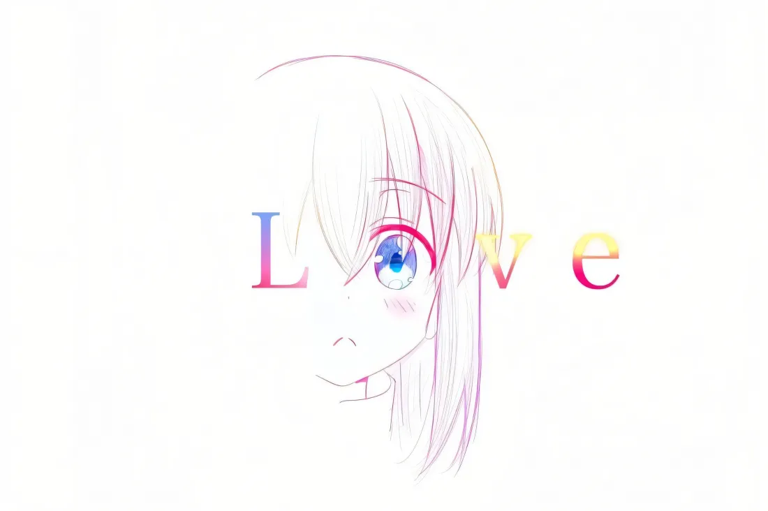 3k二次元少女壁纸｜简约背景图片 - LOVE创意「哲风壁纸」