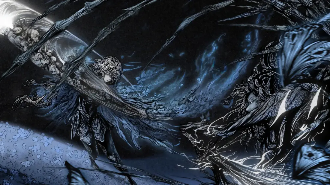 3k琦垫梦壁纸｜暗黑古风背景图片 - 冷调蓝焰「哲风壁纸」
