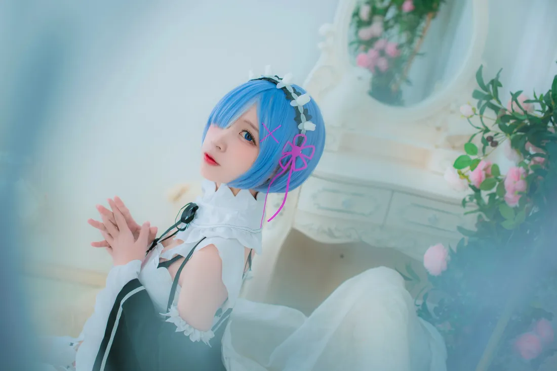 6k蕾姆壁纸｜女仆背景图片 - 蓝发动漫cos「哲风壁纸」
