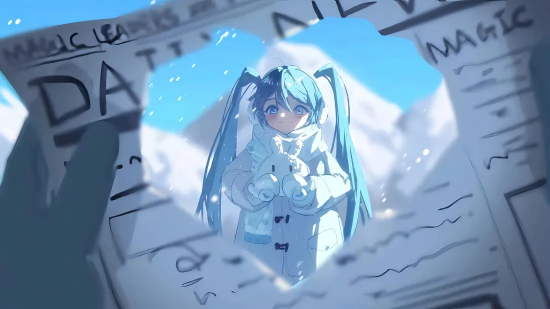 3k初音未来壁纸｜雪山背景图片 - 清新二次元「哲风壁纸」