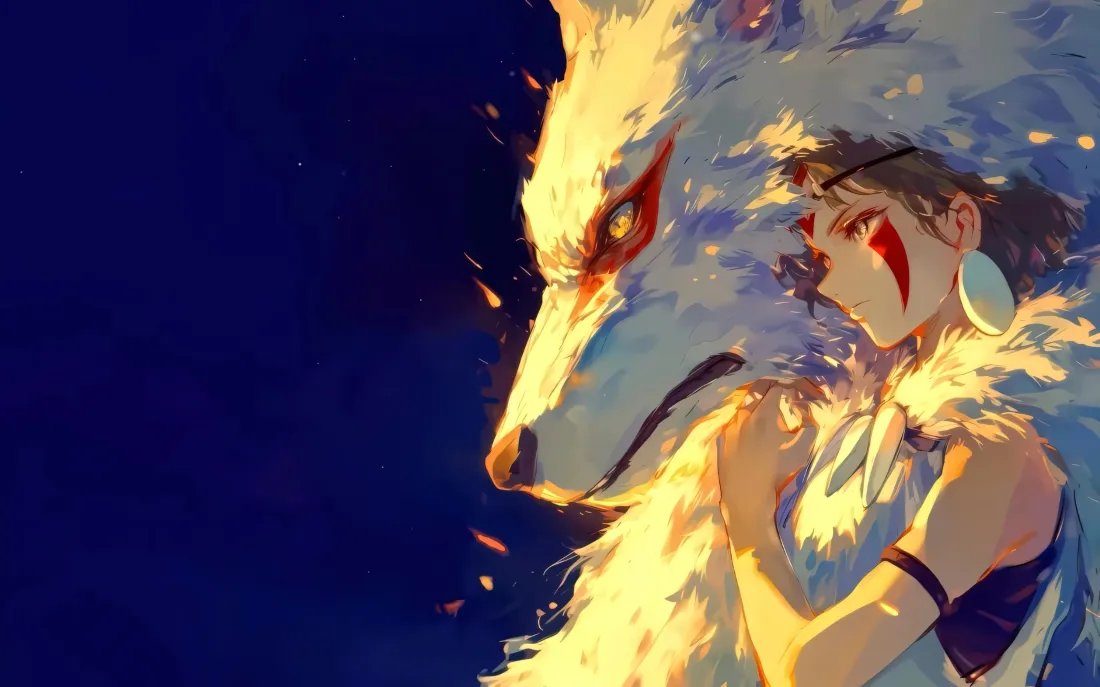 3k幽灵公主壁纸｜宫崎骏动画背景图片 - 狼女珊「哲风壁纸」