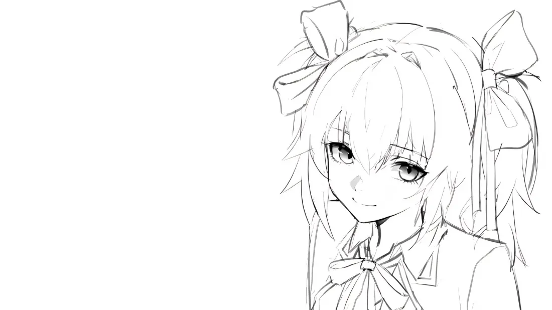 3k时崎狂三壁纸｜约会大作战背景图片 - 手绘线稿「哲风壁纸」