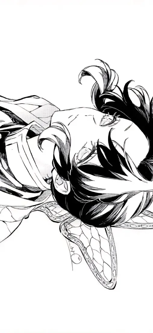 蝴蝶忍手机壁纸｜鬼灭之刃背景图片 - 黑白线稿「哲风壁纸」