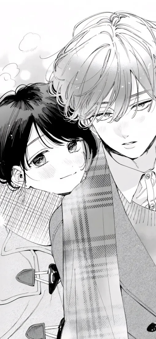 校园情侣手机壁纸｜冬日互动背景图片 - 甜蜜依偎「哲风壁纸」