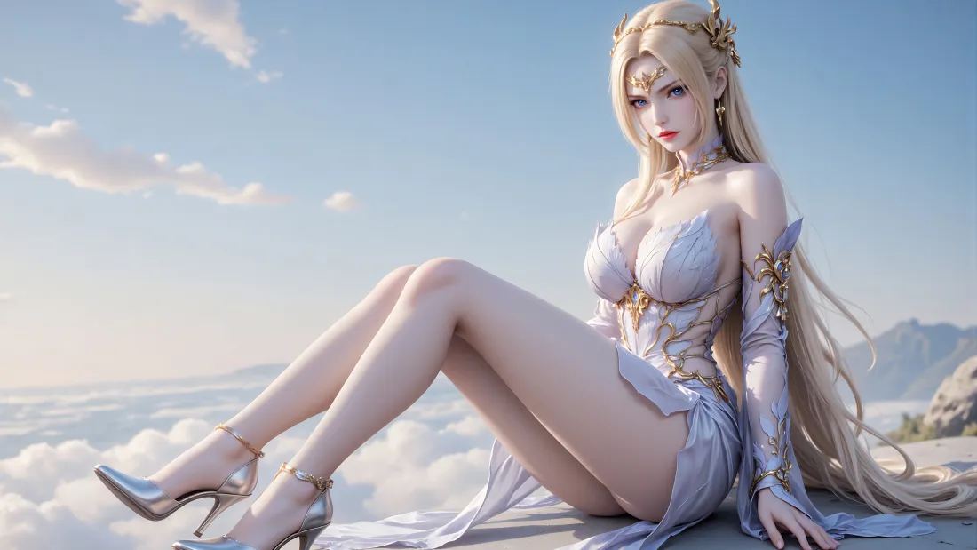 5k千仞雪壁纸｜斗罗大陆晴空云海背景图片 - 金发御姐「哲风壁纸」