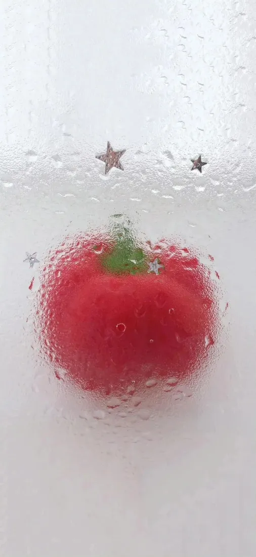 西红柿手机壁纸｜浅色背景图片 - 朦胧星星点缀「哲风壁纸」