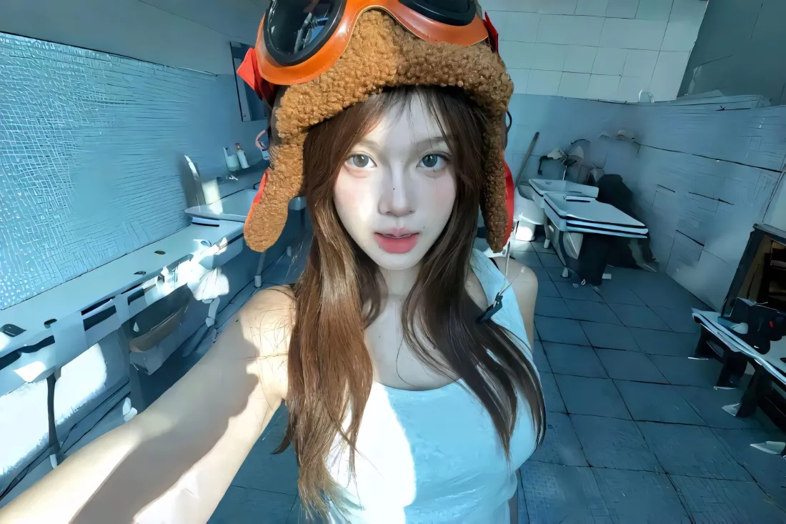 3k棕帽美女壁纸｜阳光室内背景图片 - 元气少女「哲风壁纸」