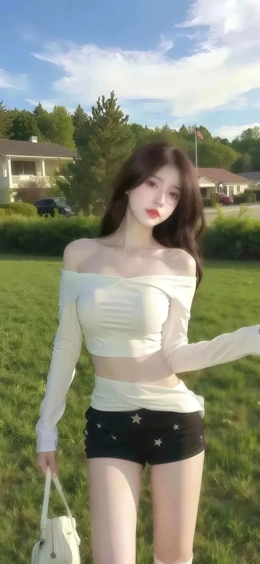 清纯美女手机壁纸｜户外背景图片 - 草地「哲风壁纸」