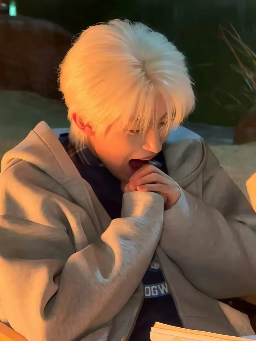 张翅手机壁纸｜白发帅哥背景图片 - 暖调休闲「哲风壁纸」