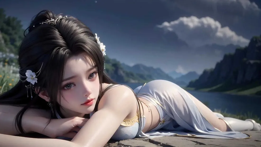 2k古风美女壁纸｜山湖背景图片 - 平板适用「哲风壁纸」