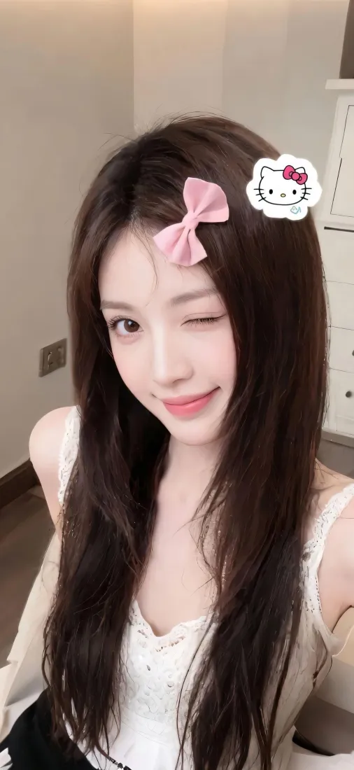 甜酷长发美女手机壁纸｜手机背景图片 - 俏皮wink「哲风壁纸」