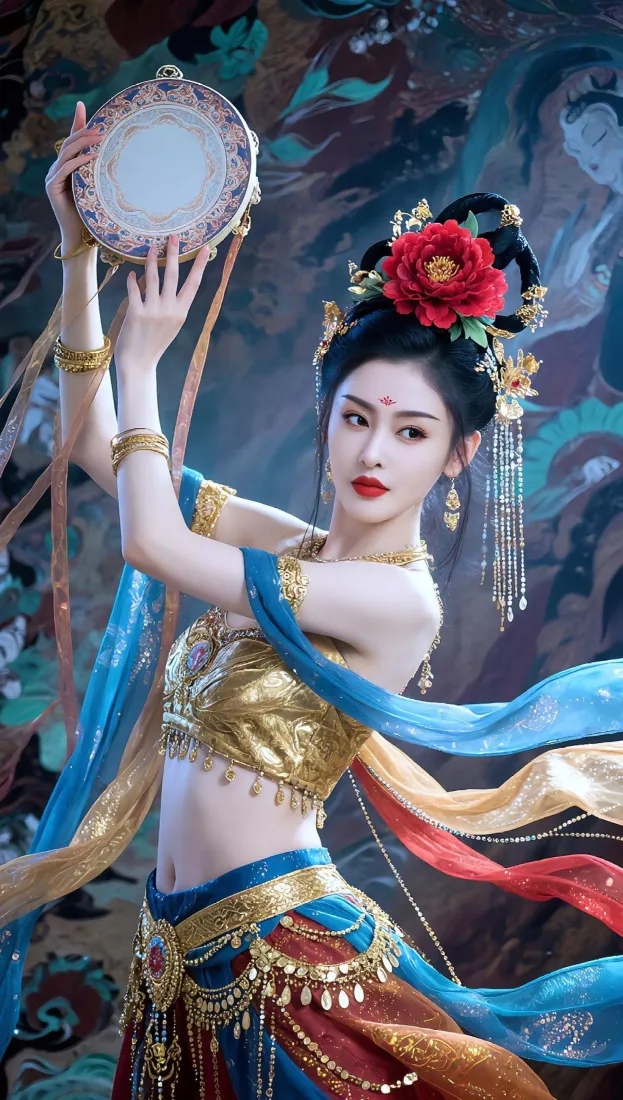 敦煌飞天手机壁纸｜国风异域背景图片 - 古风美人「哲风壁纸」