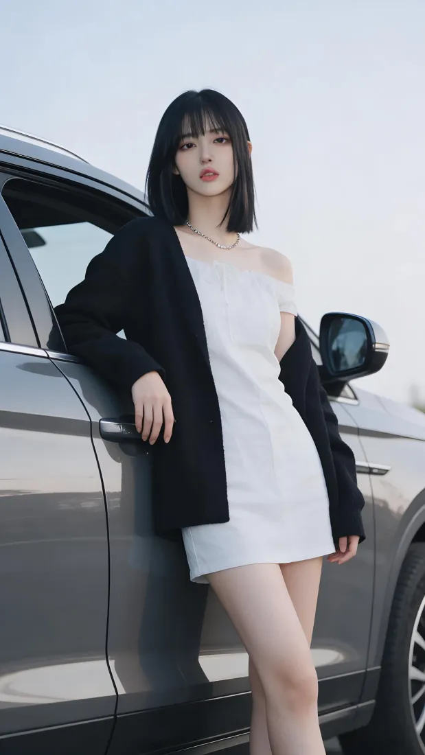 短发御姐手机壁纸｜手机背景图片 - 街边汽车「哲风壁纸」