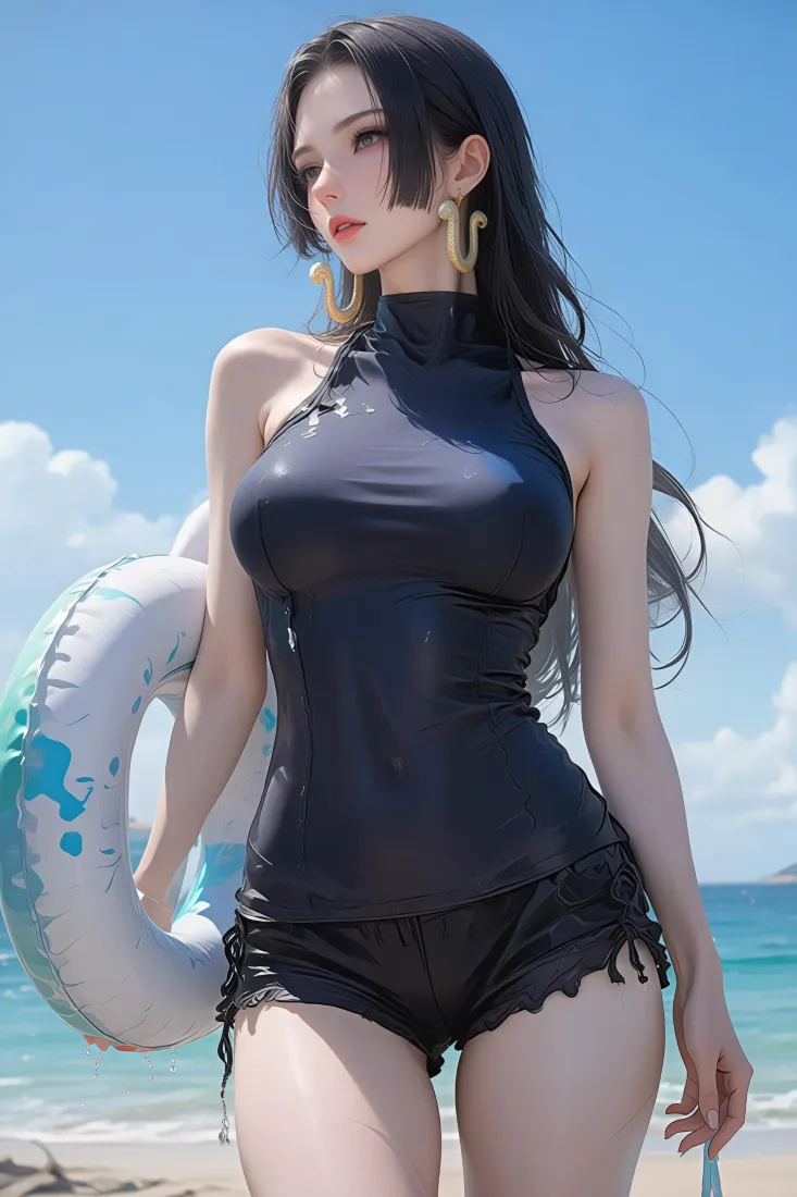 波雅汉库克手机壁纸｜海边背景图片 - 黑色泳装「哲风壁纸」