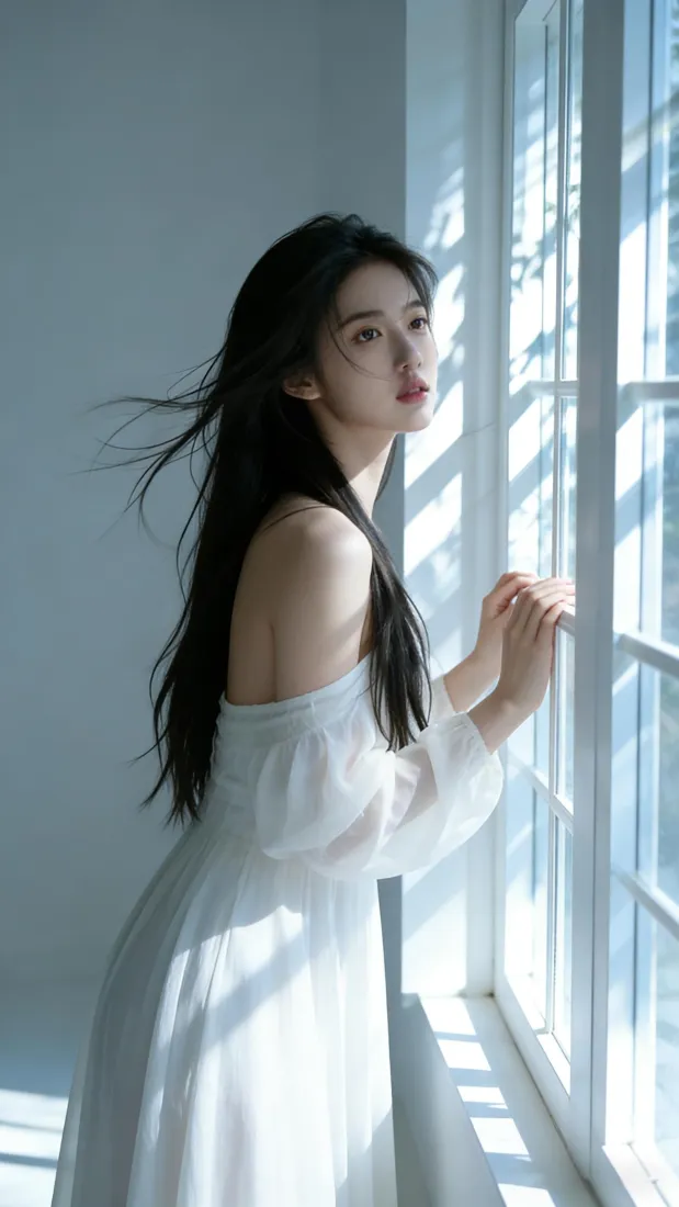 清纯女生手机壁纸｜清新背景图片 - 窗边阳光「哲风壁纸」