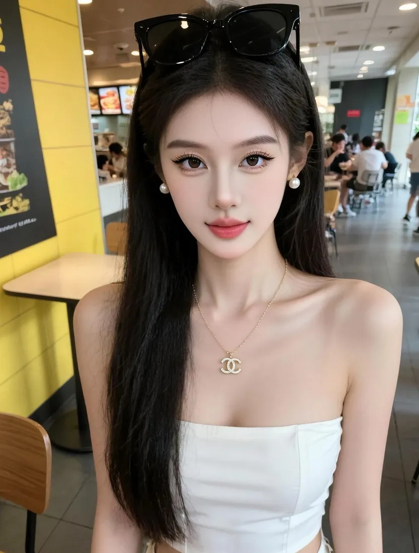 纯欲美女手机壁纸｜餐厅街拍背景图片 - 气质御姐「哲风壁纸」