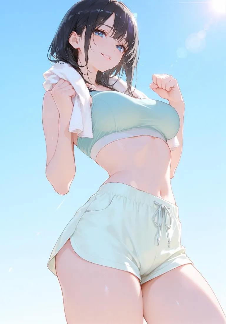 二次元少女手机壁纸｜晴天户外背景图片 - 手机「哲风壁纸」