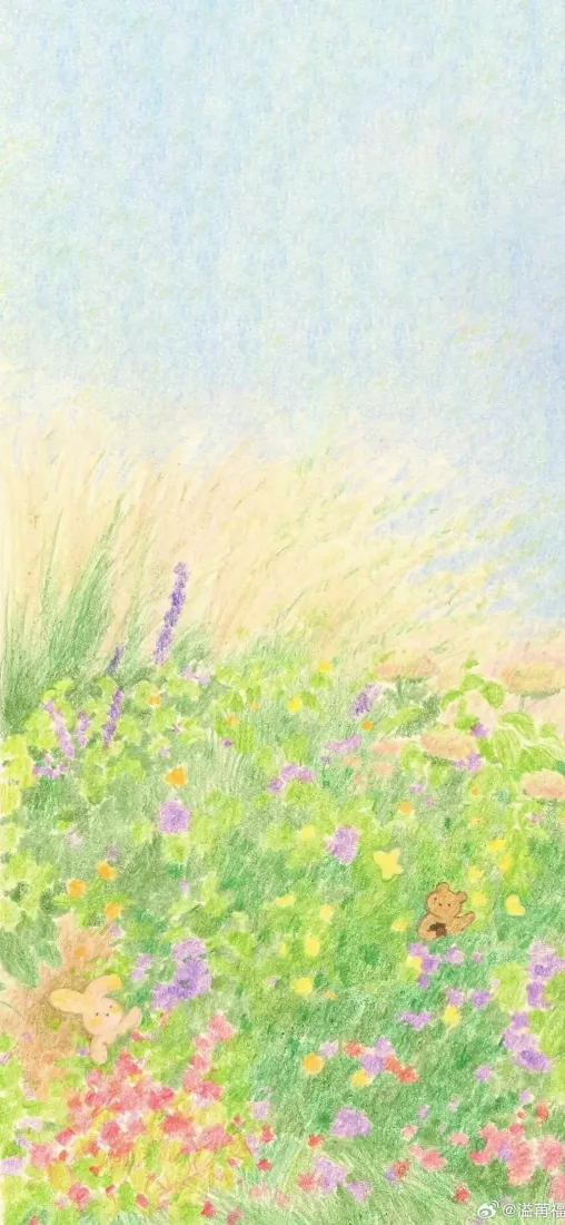 春日森林手机壁纸｜清新背景图片 - 小熊与兔子「哲风壁纸」