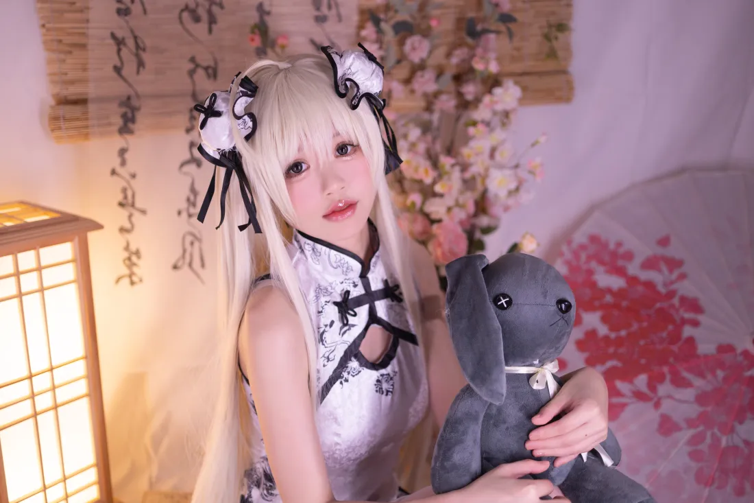 6k春日野穹cos壁纸｜少女cosplay背景图片 - 青花旗袍「哲风壁纸」