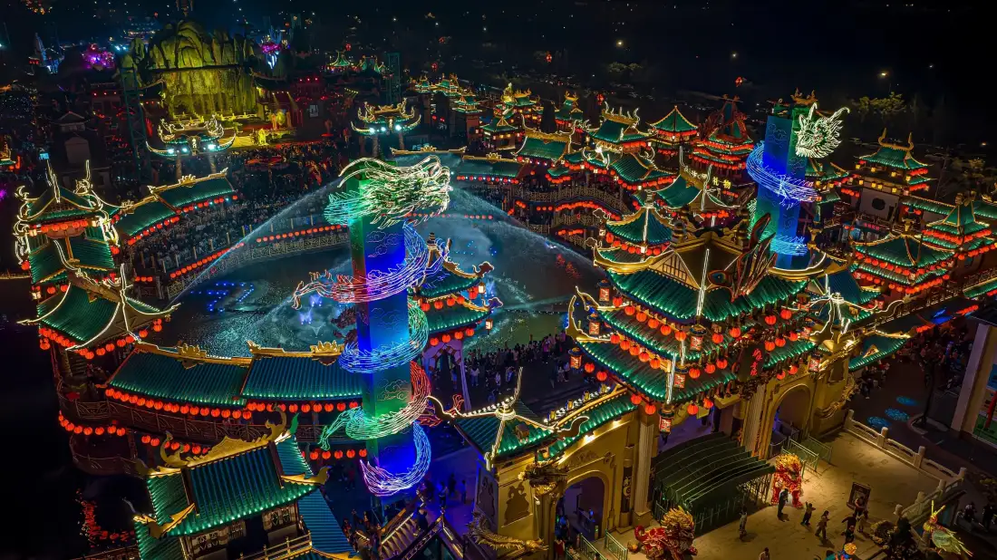 3k开封壁纸｜夜景背景图片 - 中式古建「哲风壁纸」