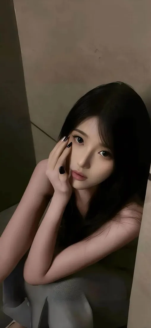 黑发美女手机壁纸｜室内背景图片 - 清冷气质「哲风壁纸」