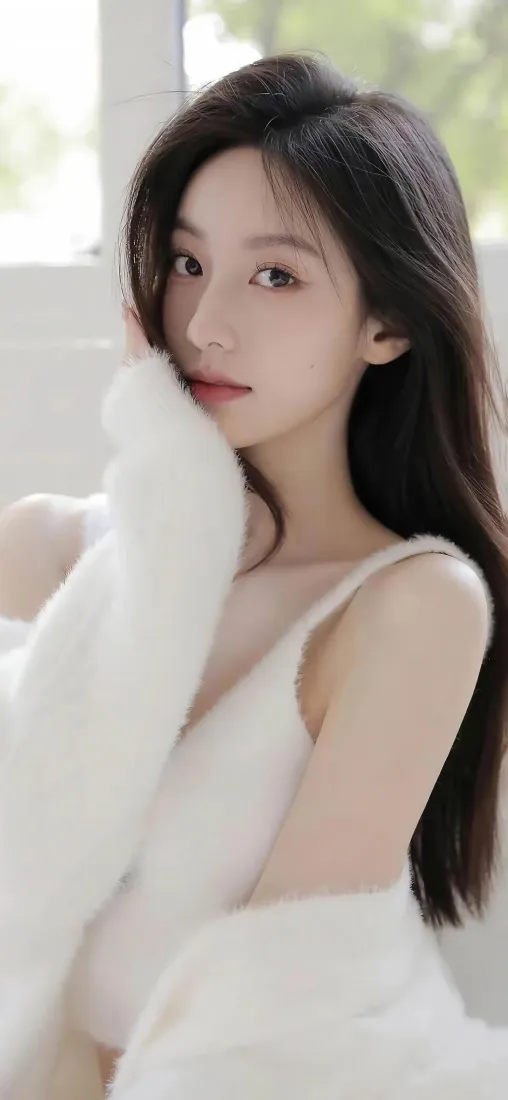 清纯美女手机壁纸｜室内窗边背景图片 - 气质黑长直「哲风壁纸」