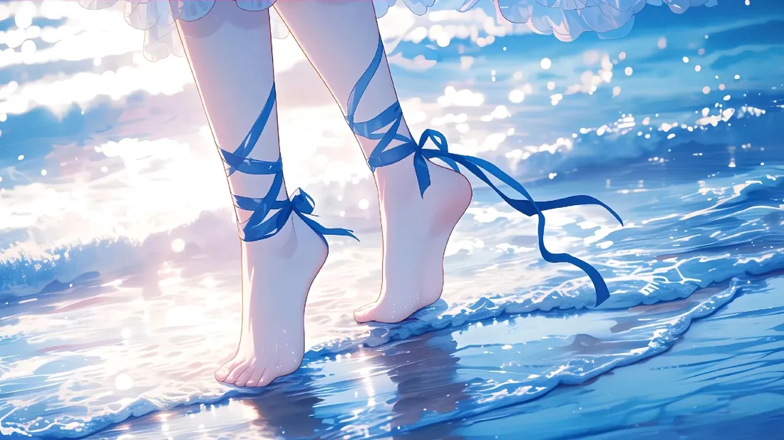 4k二次元壁纸｜海边背景图片 - 清新少女「哲风壁纸」