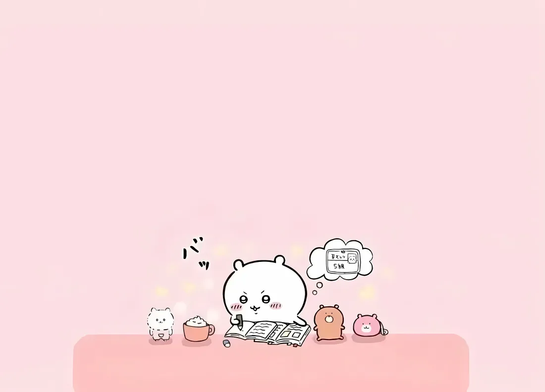 4k吉伊卡哇壁纸｜粉色背景图片 - 萌系日常「哲风壁纸」