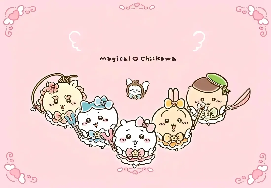 4k吉伊卡哇壁纸｜粉色背景图片 - 魔法萌系「哲风壁纸」