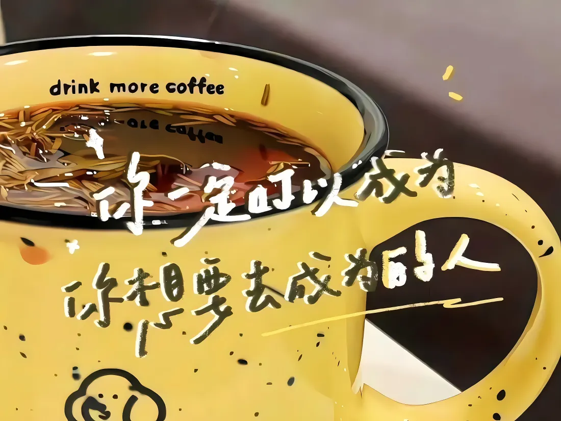 4k咖啡壁纸｜励志文字背景图片 - 黄色马克杯「哲风壁纸」