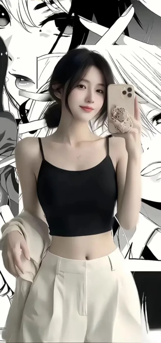 清纯美女手机壁纸｜黑白漫画背景图片 - 手机自拍「哲风壁纸」