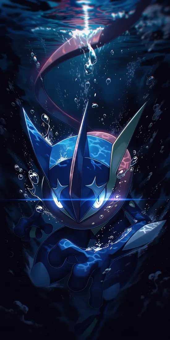 甲贺忍蛙手机壁纸｜宝可梦背景图片 - 水下「哲风壁纸」