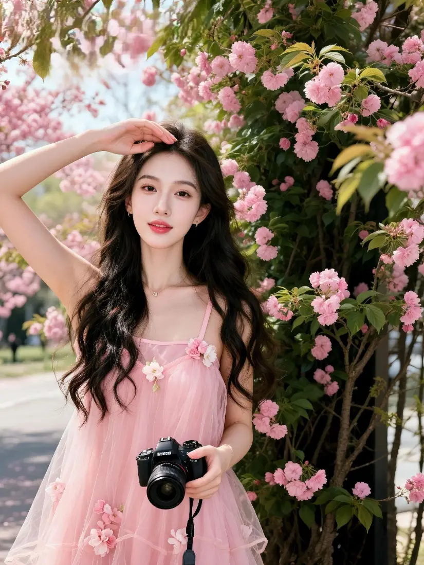 樱花美女手机壁纸｜户外背景图片 - 甜美少女「哲风壁纸」