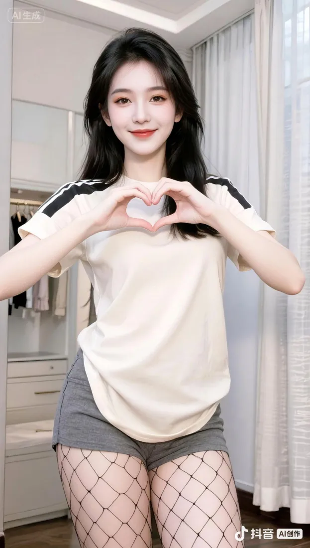 清纯美女手机壁纸｜简约室内背景图片 - 甜美比心「哲风壁纸」